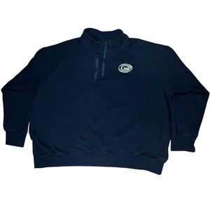 Green Bay Packers‎ Mens 4XL Quarter Zip Fleece Pullover Sweatshirt Black